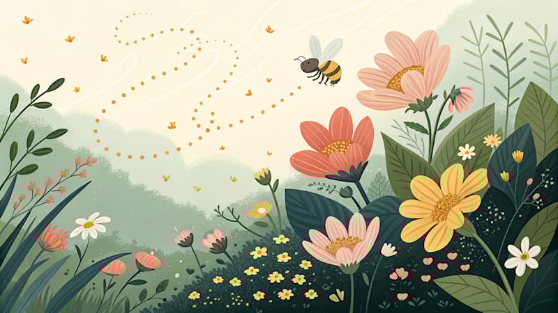 Natuur Trivia Vraag: Wat doen bijen om bloemen te bestuiven?