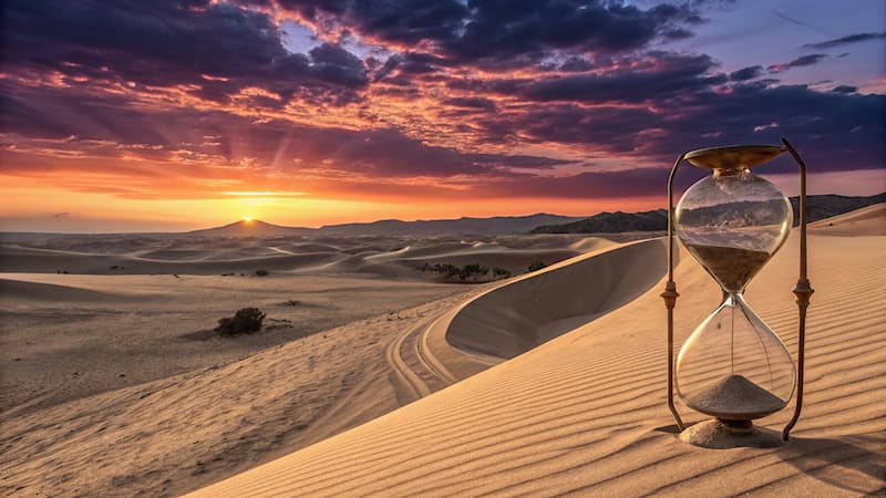 Geschiedenis Trivia Vraag: Hoe heet het materiaal dat in een zandloper wordt gebruikt om tijd te meten?