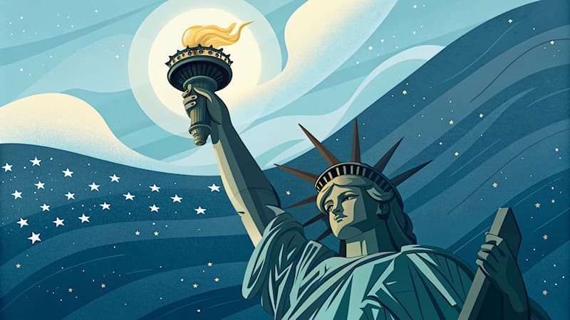 История Вопрос: Кого изображает статуя Свободы?