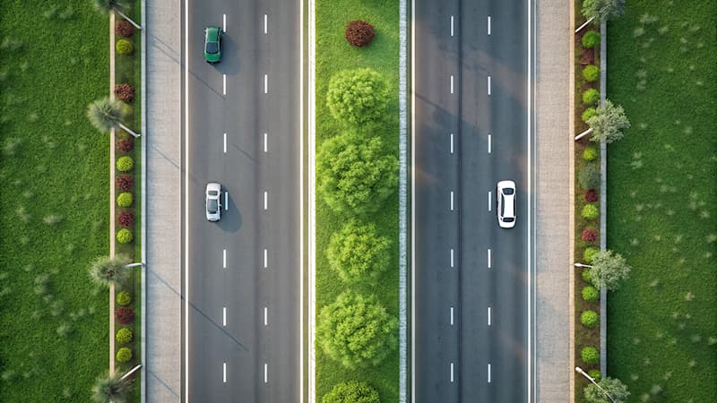 Société Question: Comment s'appelle la bande séparant les voies opposées sur la route ?