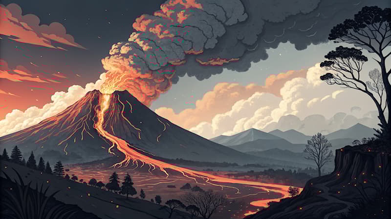 Natuur Trivia Vraag: Welk natuurverschijnsel treedt op bij een vulkaanuitbarsting?