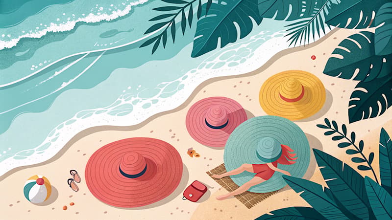 Cultuur Trivia Vraag: Hoe heet het hoofddeksel dat je op het strand tegen de zon beschermt?