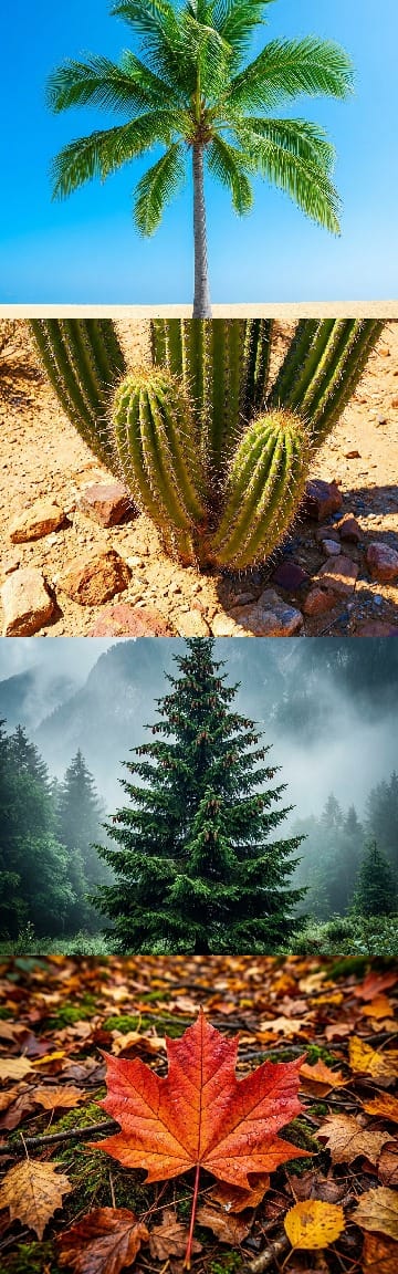 Doğa Trivia Sorusu: Tropikal bitkiyi bulun.